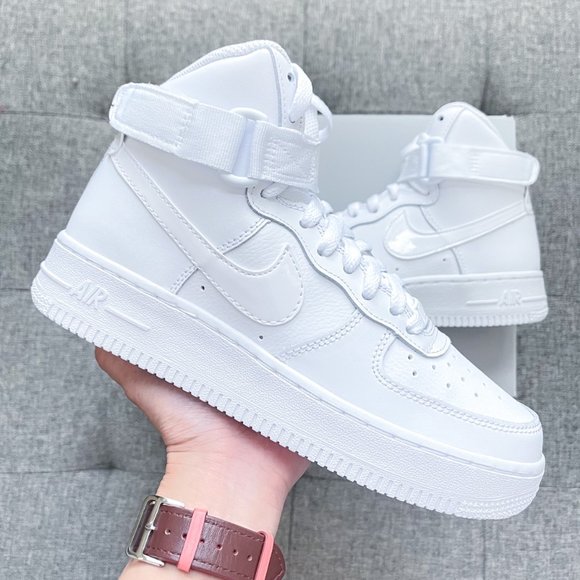 🤍 Nike Air Force 1 high top triple white - Picture 1 of 4